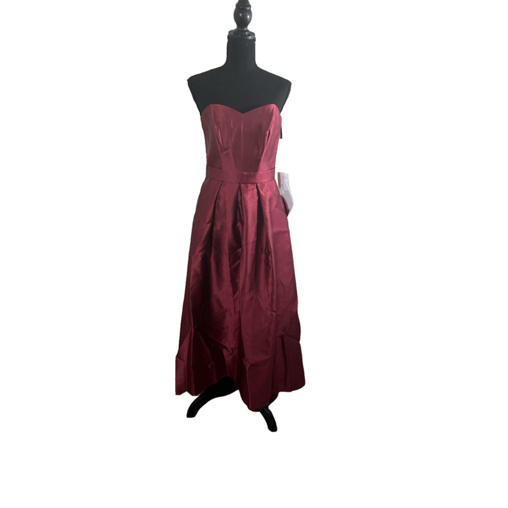 Nwt Alfred Sung Burgundy Strapless Hi-Low Ballgown Dress, Size 6r